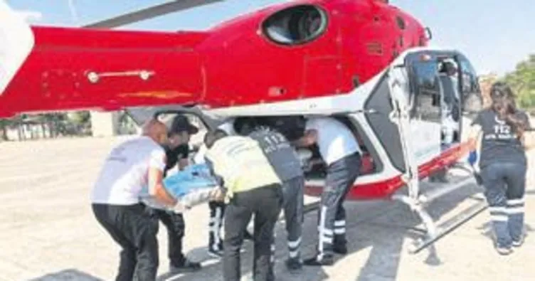Helikopter ambulans ile yetiştirildi