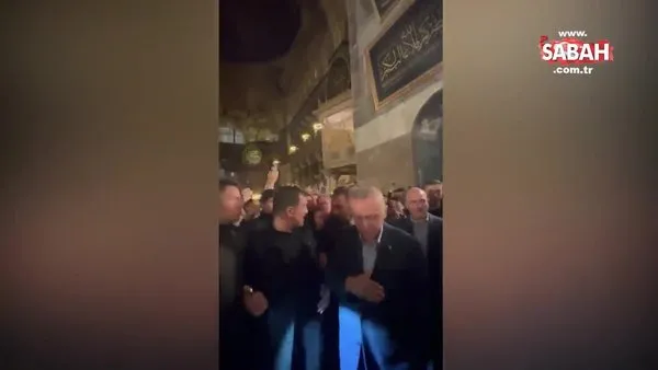Ayasofya Camii'nde Akşam Namazı! Başkan Erdoğan fethin sembolünde eda etti | Video