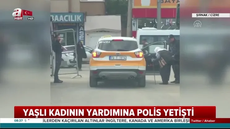 Yaşlı kadının yardımına polis yetişti