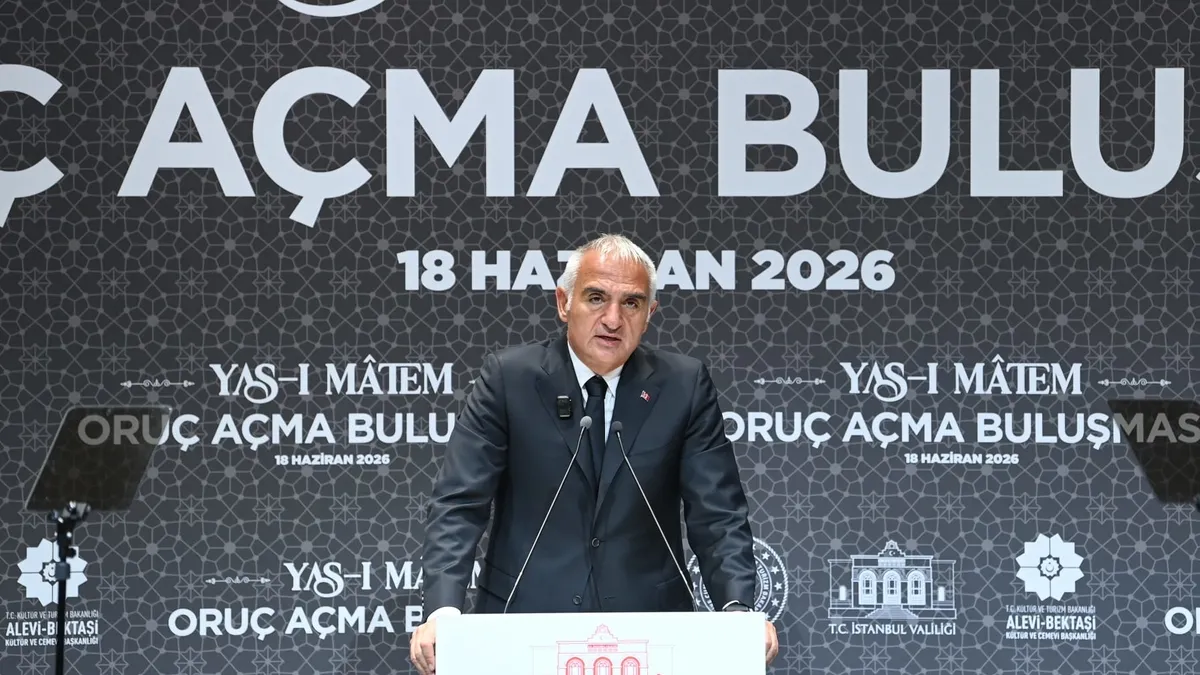 Kültür ve Turizm Bakanı Mehmet Nuri Ersoy konuşma yaparken