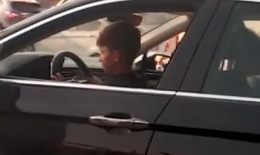 10 yaşındaki çocuk trafikte tehlike saçtı! Görenler şaşkına döndü