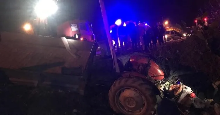 Kamyonetin çarptığı traktör sürücüsü hayatını kaybetti