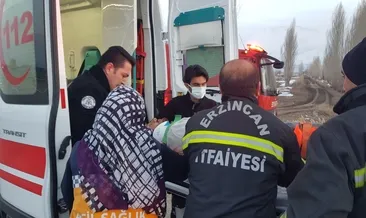 Erzincan’da araç sulama kanalına uçtu