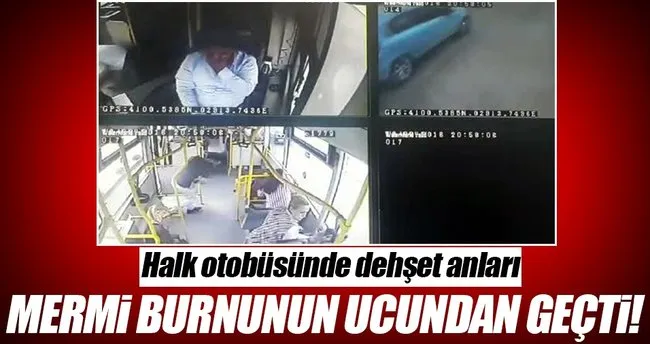 İstanbul’da halk otobüsüne silahlı saldırı kamerada