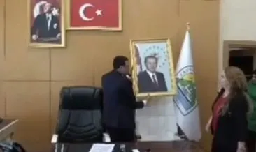 DEM’li belediye başkanının Erdoğan’ın fotoğrafını indirdiği görüntüler ortaya çıktı