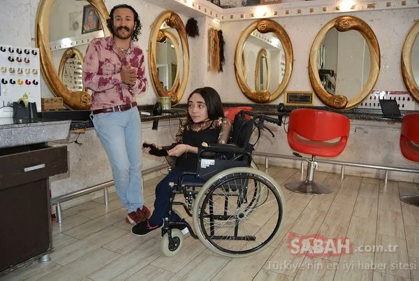 Gaziantep'te bedensel engelli Beyza, saçlarını lösemili çocuklar için bağışladı
