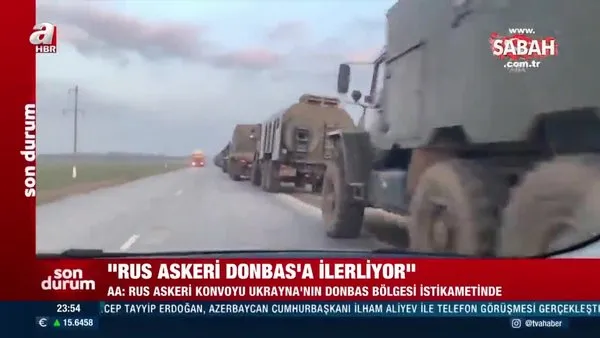 Son dakika: Donbas'ta tansiyon yükseliyor! Yüzlerce Rus askeri aracı böyle ilerledi! | Video