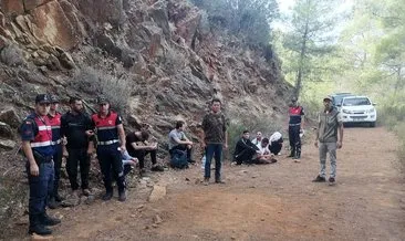 Köyceğiz’de ormanlık alanda 14 düzensiz göçmen yakalandı #mugla