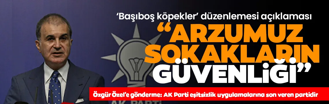 Ömer Çelik’ten başıboş köpekler düzenlemesi açıklaması: Arzumuz sokakların güvenliği