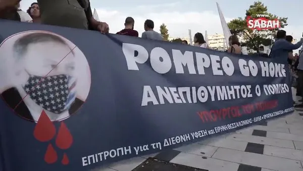 Yunanistan'da göstericiler, Pompeo'nun ülkeyi ziyaretini protesto etti, ABD bayrağını yaktı | Video