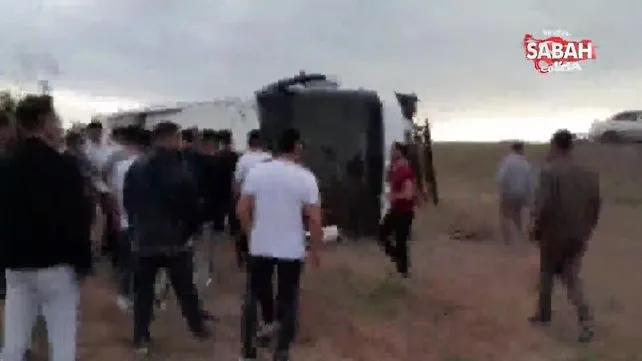 Kayseri'de yolcu otobüsü şarampole devrildi! Çok sayıda yaralı var! İşte ilk görüntüler | Video