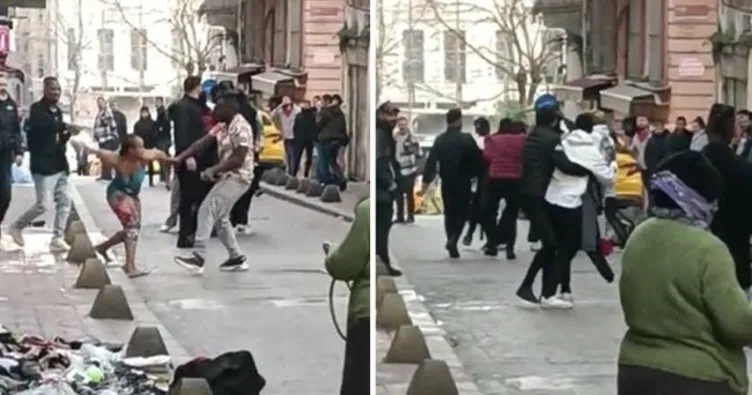 Görüntüler Taksim’den: Kavga arasında mola!