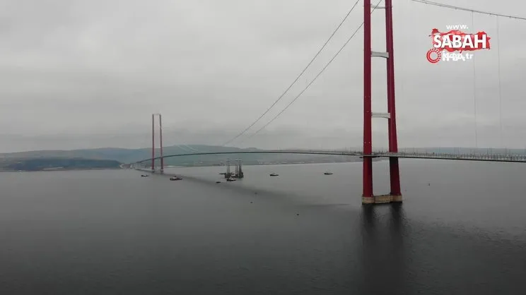 120 metrelik platform, 67 metreye indirilerek Çanakkale Köprüsü’nün altından geçirildi | Video