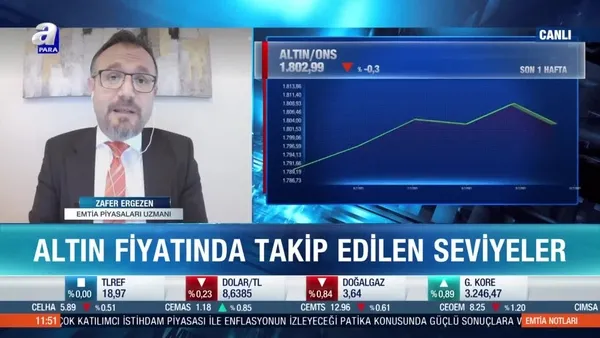 Emtia Piyasaları Uzmanı Zafer Ergezen: Altın fiyatları enflasyon verisi ile hareketlenebilir
