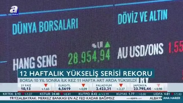 Borsada 12 haftalık yükseliş serisi rekoru