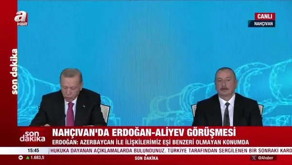 Son Dakika: Nahçıvan’da Başkan Erdoğan-Aliyev görüşmesi! İki liderden ortak açıklama | Video