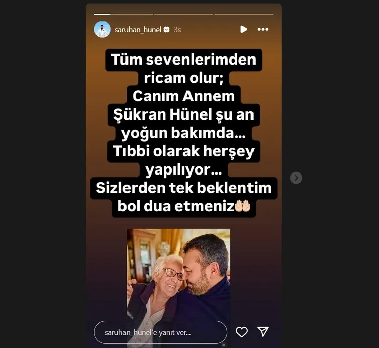 Aynalı Tahir’in yıldızı Saruhan Hünel’den yürek yakan paylaşım! Annemiz için dua edin...