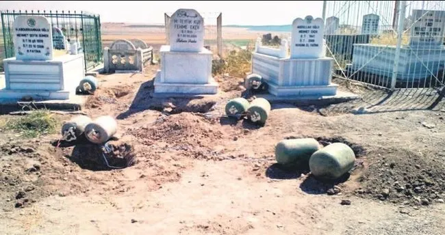 Aile mezarlığına bomba koydular