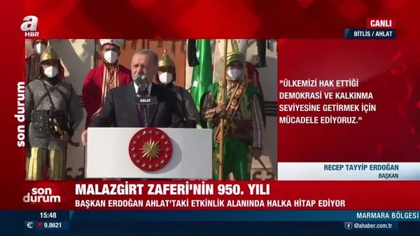 Başkan Erdoğan'dan Malazgirt Zaferi'nin 950'nci yıldönümünde Ahlat'ta önemli açıklamalar