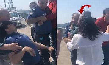 Ahmet Şık ve Erkan Baş’tan köprüde provokasyon! Görevini yapan polise yaka paça engel olmaya çalıştılar