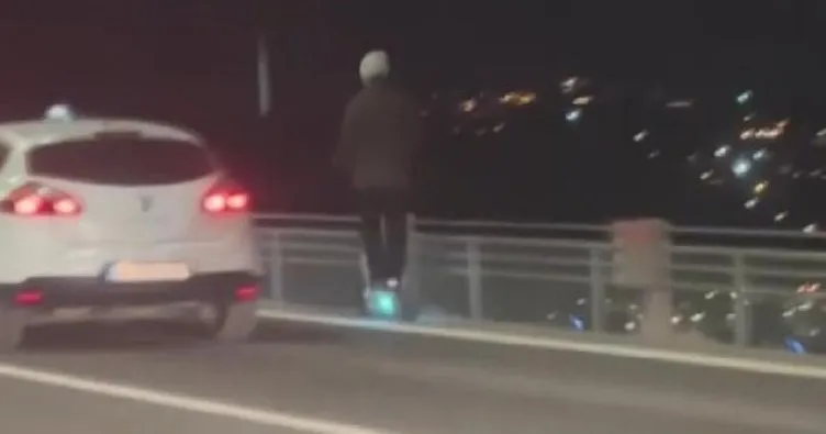 15 Temmuz Şehitler Köprüsü’nde skuter kullanan sürücüye para cezası