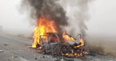 Feci kazada araç küle döndü: 3 yaralı