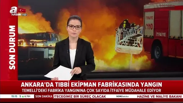 Ankara'da medikal malzeme fabrikası deposunda yangın
