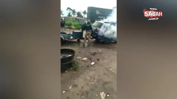 Aracın bagajına kilitledi, içeri gaz bombası attı! Brezilya'da polis, şüpheliyi böyle öldürdü | Video