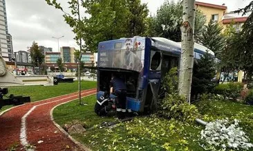 Ankara’da EGO otobüsü yoldan çıktı! Ağaçlara çarparak durabildi