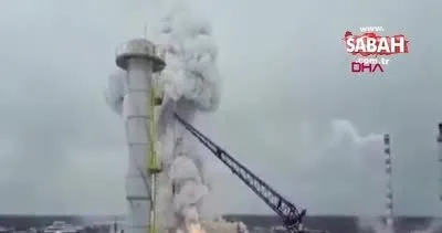 Rusya’da fabrikadaki patlama sonrası yangın kamerada