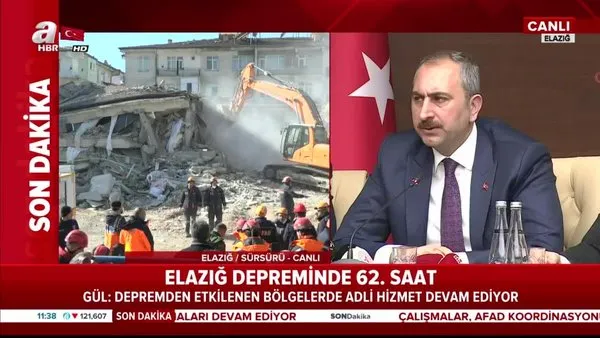 Adalet Bakanı Abdulhamit Gül'den Elazığ'da deprem bölgesinde açıklama (27 Ocak 2020 Pazartesi)