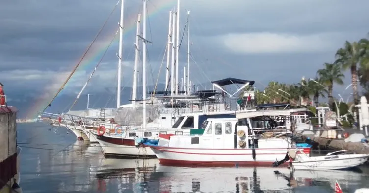 Fethiye’deki gökkuşağı göz kamaştırdı