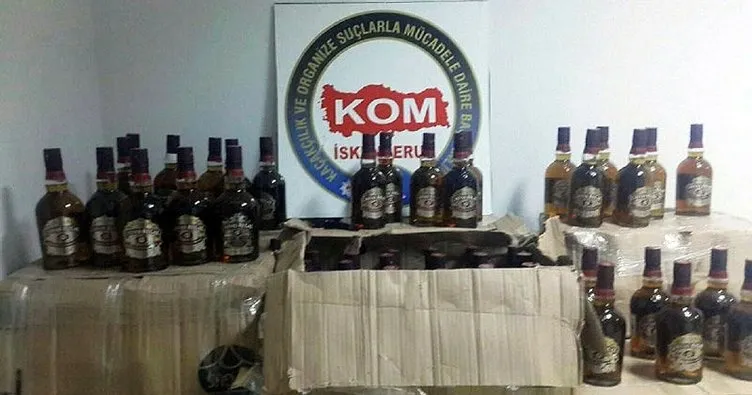İskenderun’da 435 şişe kaçak içki yakalandı