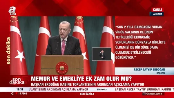 Yılın ilk Kabine toplantısının ardından Başkan Erdoğan ulusa seslendi | Memur ve emekli maaşlarıyla ilgili flaş açıklama