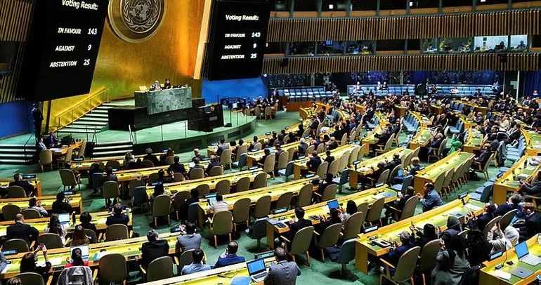 Son dakika: Filistin karar tasarısı BM'de onaylandı! 143 ülkeden "evet" 9 ülkeden "hayır" oyu