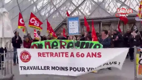 Fransa'da protestocular Louvre Müzesi'nin girişini kapattı | Video