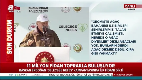 Cumhurbaşkanı Erdoğan, 'Geleceğe nefes' 11 milyon fidan dikimi etkinliğinde önemli açıklamalarda bulundu