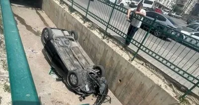 Yoldan çıkıp dereye uçtu! #gaziantep