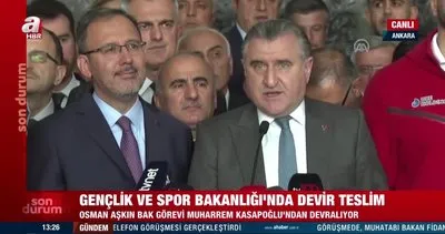 Mehmet Muharrem Kasapoğlu Gençlik ve Spor Bakanlığı görevini Osman Aşkın Bak’a devretti | Video