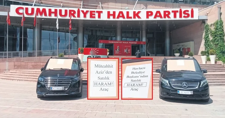 CHP’nin önünde haram araç sergisi