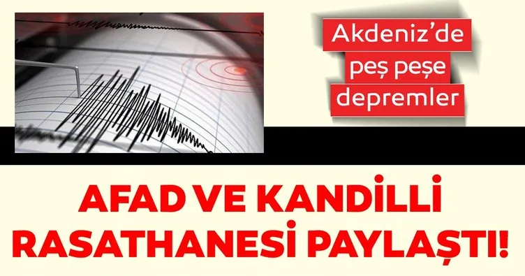 Son dakika: Akdeniz’de korkutan deprem! Deprem Hatay ve birçok ilde hissedildi - Kandilli Rasathanesi ve AFAD son depremler listesi