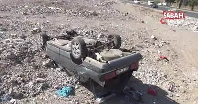 Takla atan otomobil 50 metre sürüklendi: 1 yaralı | Video