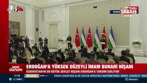 Son dakika: Başkan Erdoğan'a Yüksek Düzeyli İmam Buhari Nişanı | Video