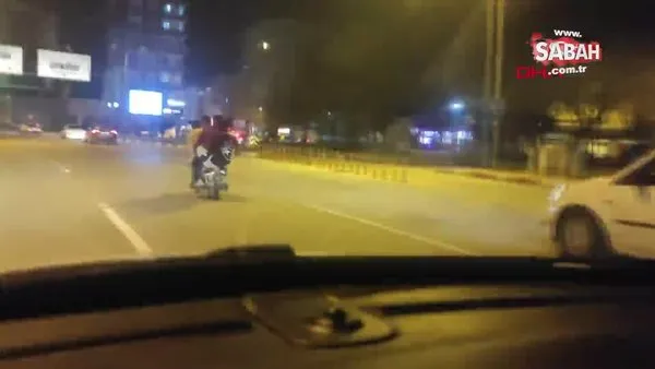 Antalya'da 4 kişinin bindiği motosiklette tehlikeli yolculuk | Video