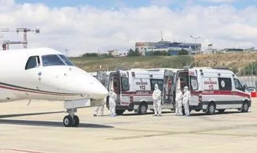Ambulans uçakla getirilen korona hastası 4 Türk karantinada