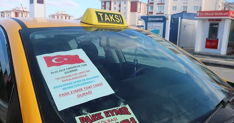 Taksicilerden Mehmetçik’e destek