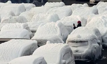 Rusya’ya giden gemideki otomobiller buz tuttu
