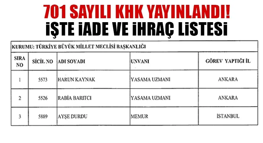 yeni khk resmi gazete de yayinlandi