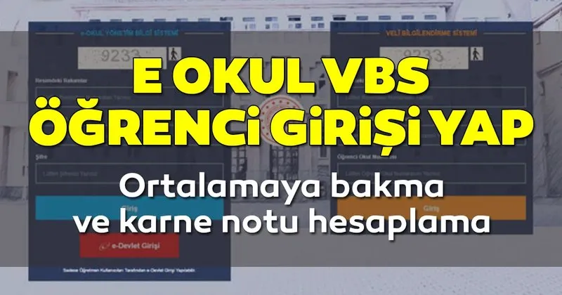 E Okul Vbs Ogrenci Ve Ogretmen Girisi Yap E Okul Veli Bilgilendirme Sistemi 2020 Giris Ile