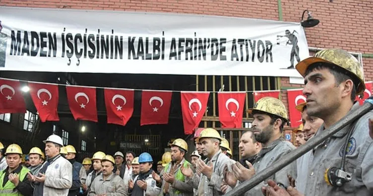 Madenciler, Mehmetçikler için Kur’an okutup kurban kesti
